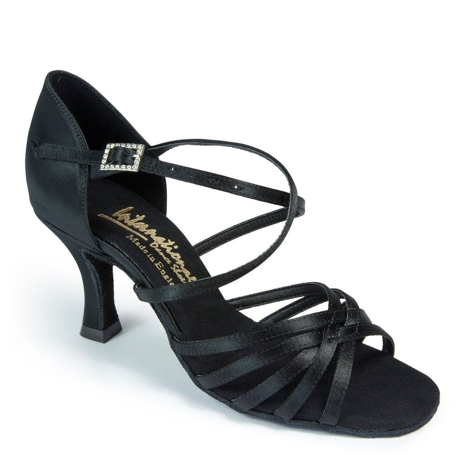Flavia - Tan/Black Satin Shoes